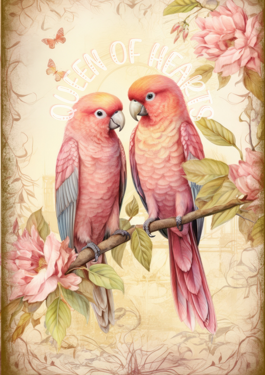 Queen of Hearts Rice Paper Prints - Valentine's Love Birds