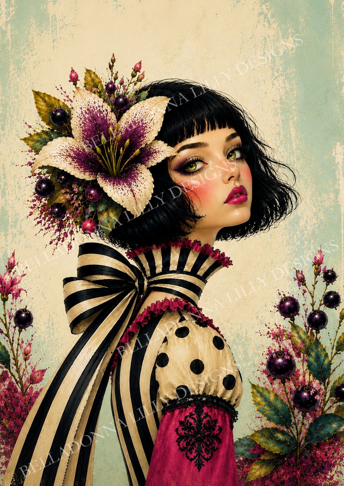 Miss Lily – Whimsical Lily Woman Decoupage Rice Paper