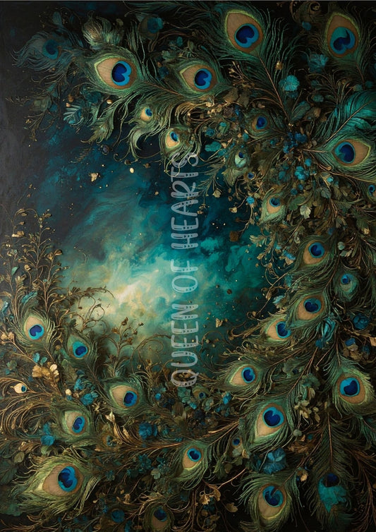 Queen of Hearts - Peacock Background 3