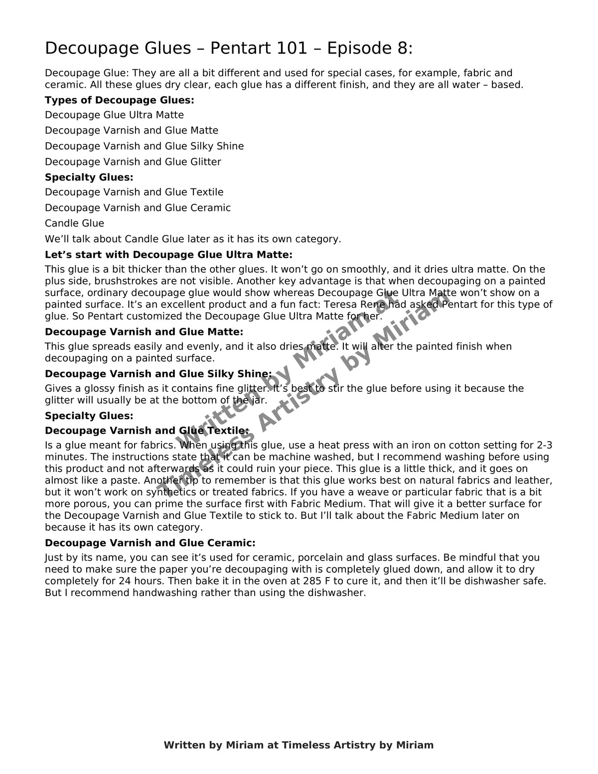 Pentart Decoupage Varnish & Glue – Matte