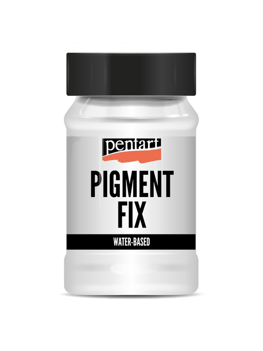Jar of Pentart Pigment Fix on a white background