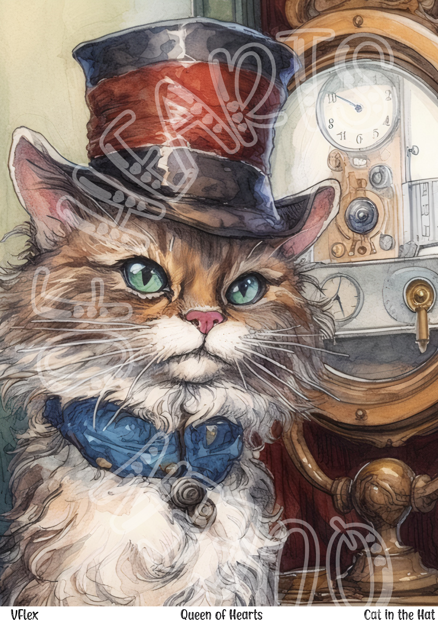 Queen of Hearts Rice Paper Prints - Cat in the Hat