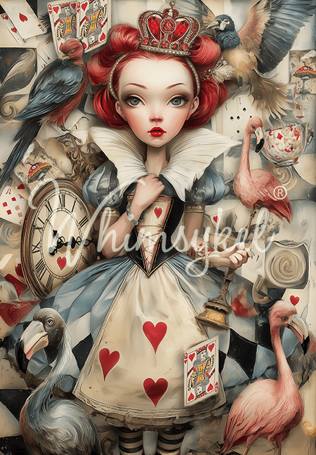 Queen of Hearts | 18 lb Decoupage Tissue Paper | 21x29