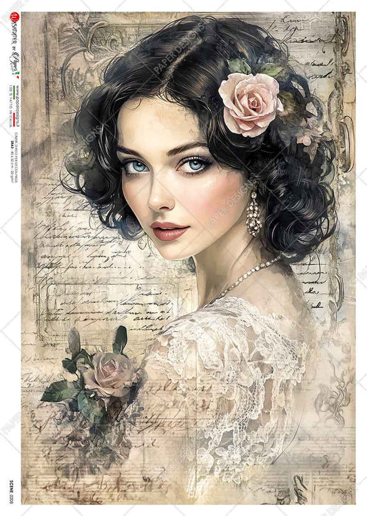Vintage Portrait and Letter IV
