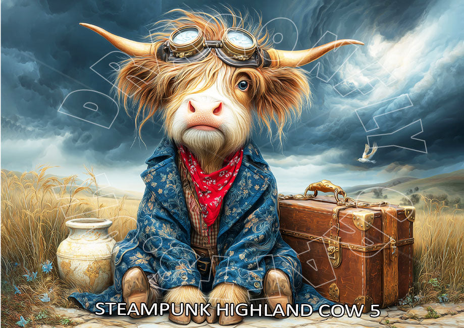 Dragonfly Crafts -    SteamPunk Highland Cow 5