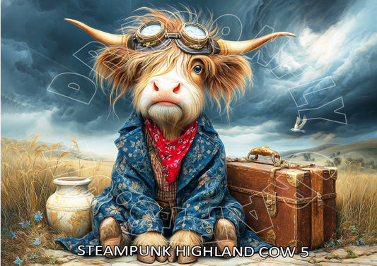 Dragonfly Crafts -    SteamPunk Highland Cow 5