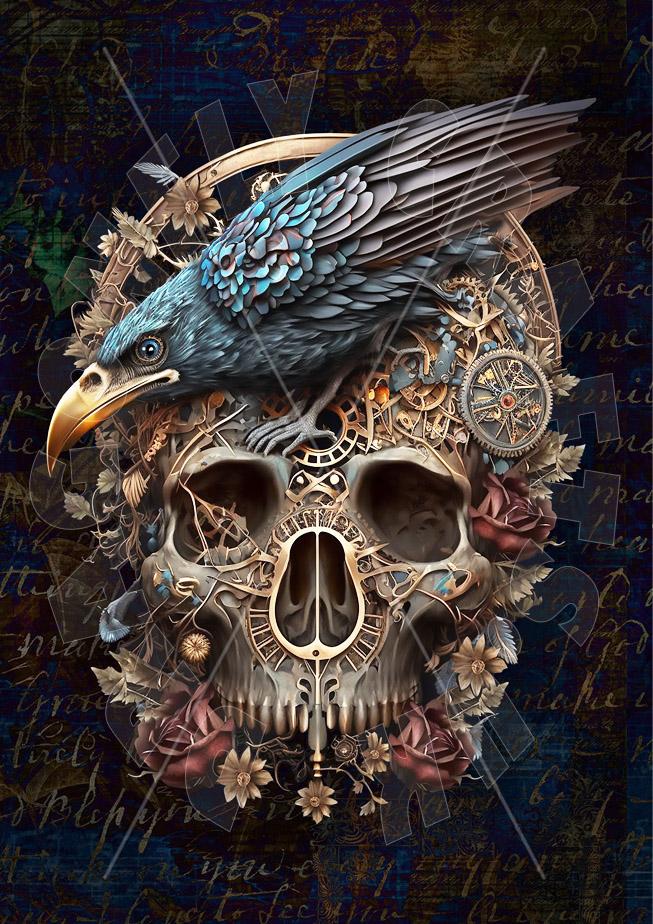 Dragonfly Crafts - Steampunk Raven & Skull