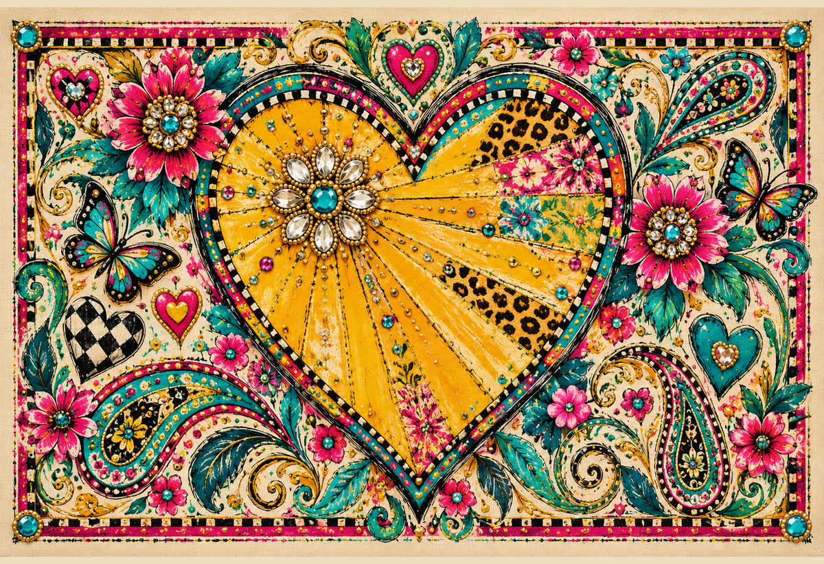 Love & Heart of Gold | Cotton Collector Panels — Singles or Coordinating Set