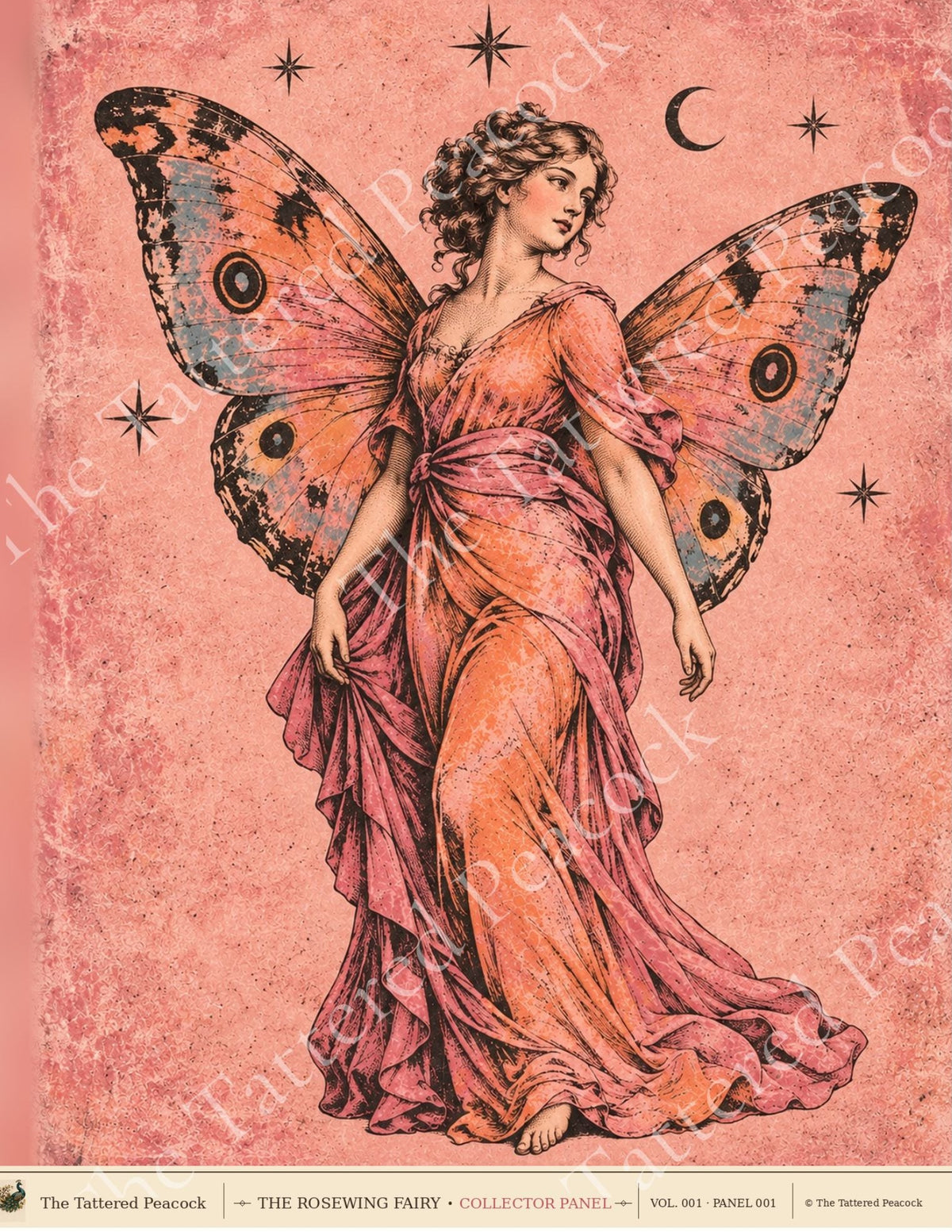 The Rosewing Fairy – Vintage Fairy Cotton Collector Panel | The Tattered Peacock