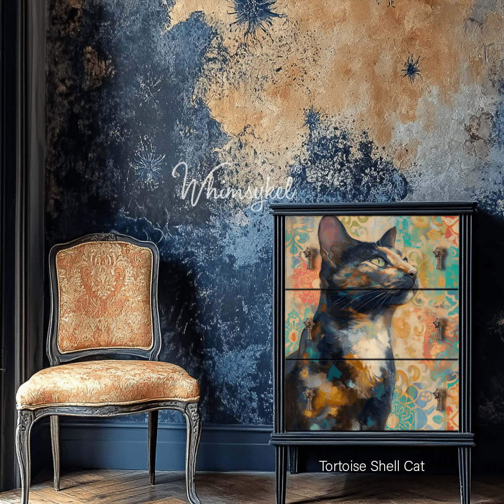Tortoise Shell Cat | 18 lb Decoupage Tissue Paper | 21x29