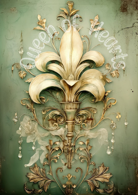 Queen of Hearts Rice Paper Prints - Verdant Gilded Lily