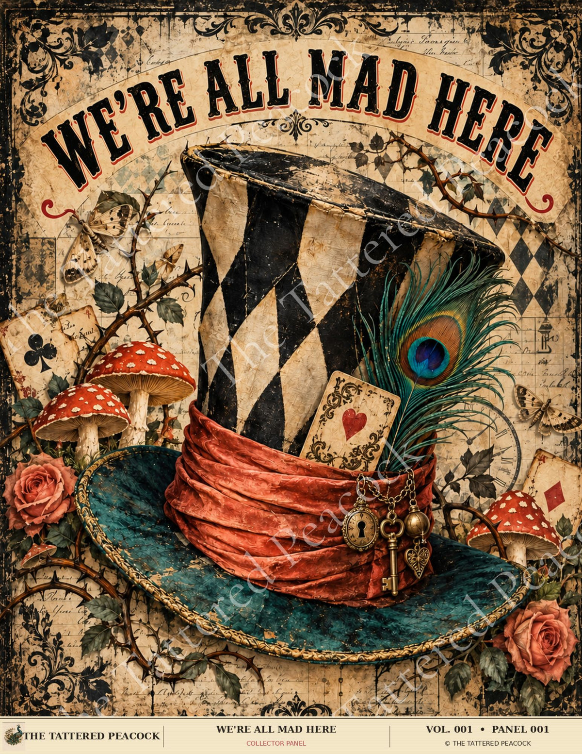 We’re All Mad Here Cotton Collector Panel | The Tattered Peacock