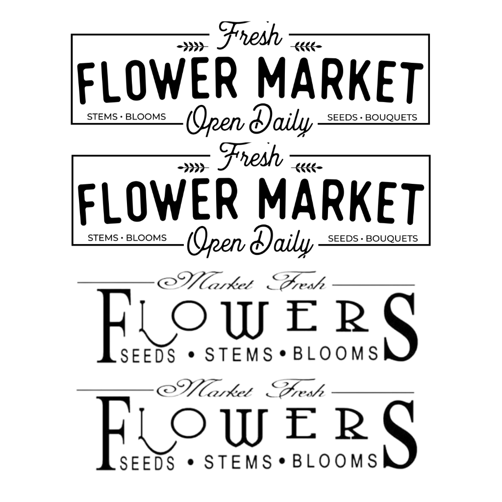 WhiteCloud Transfer - Flower Market Sign