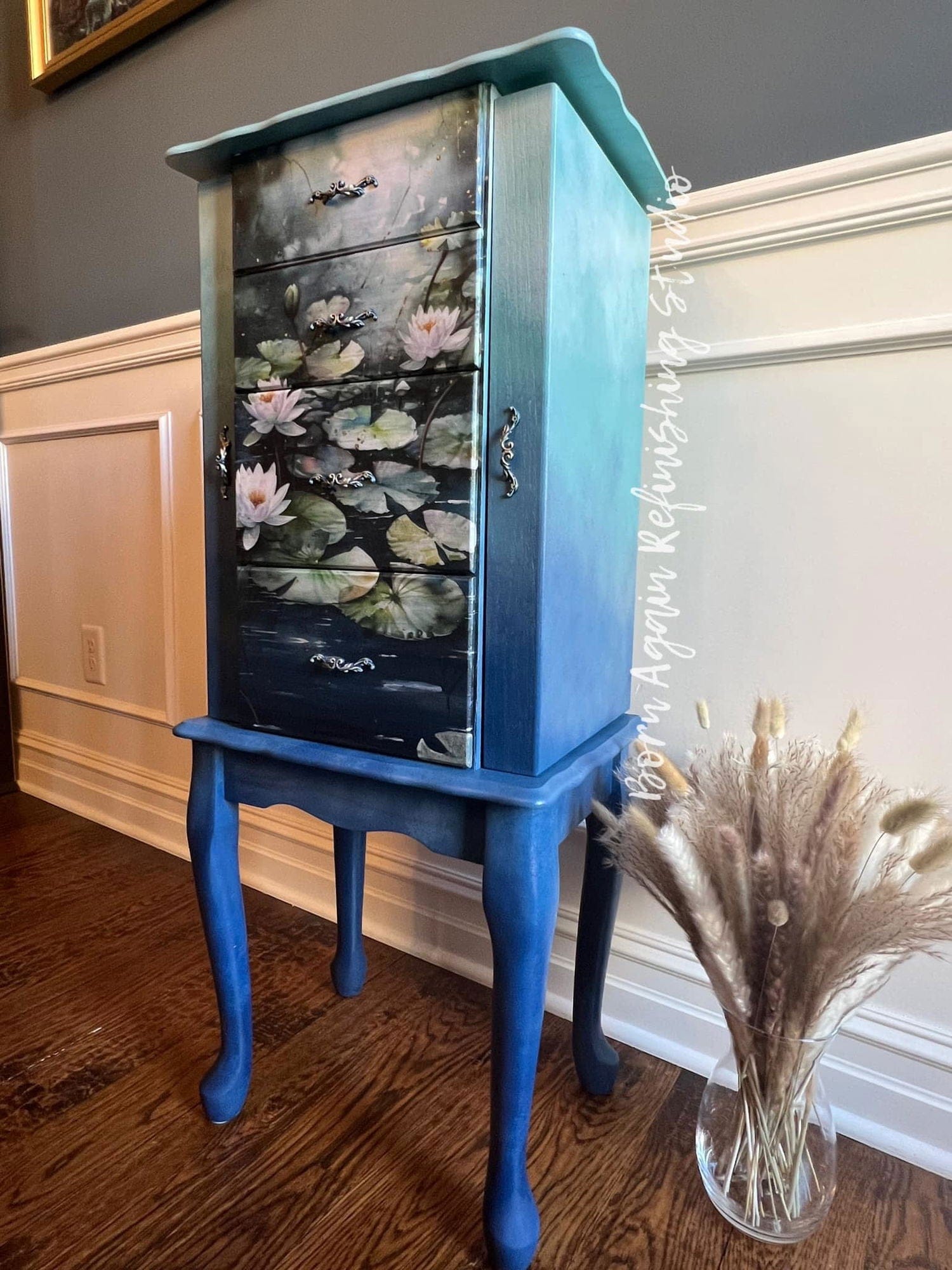 Blue Waterlilies | 18 lb Decoupage Tissue Paper | 21x29 in