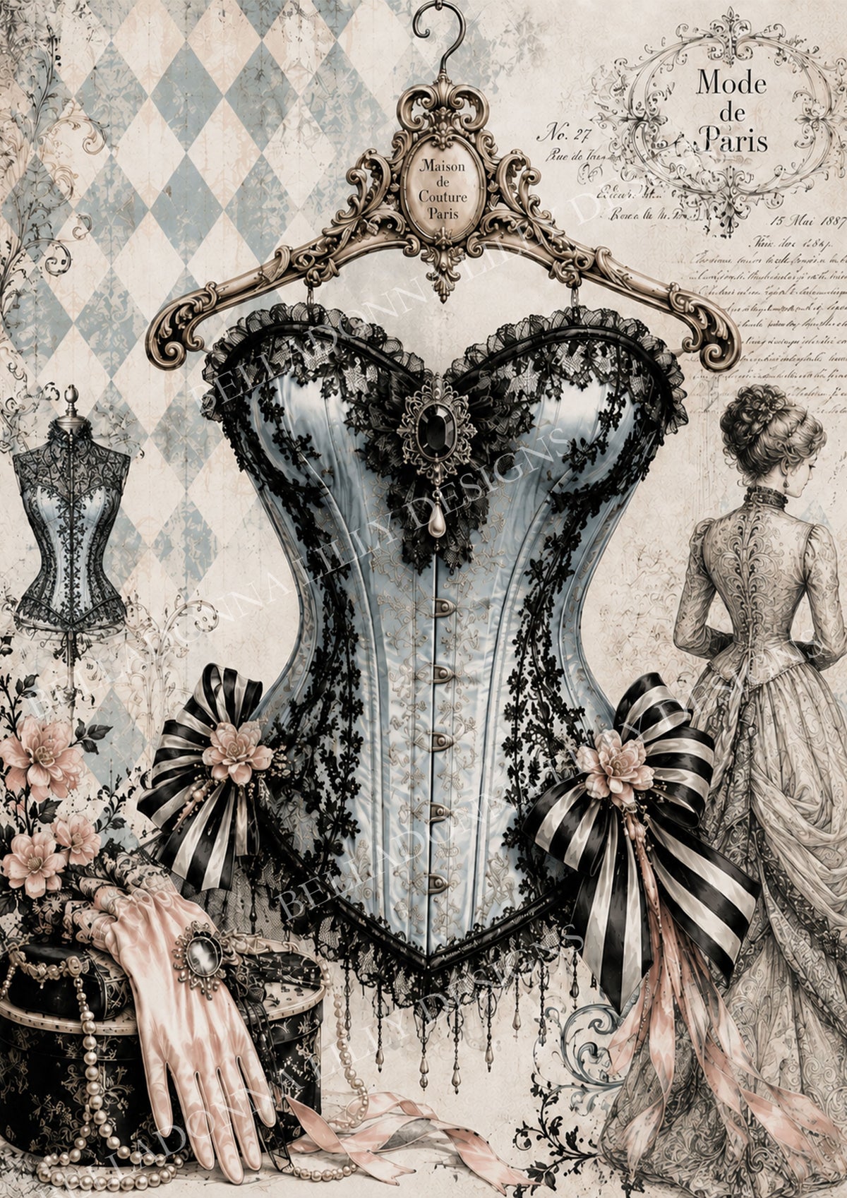 Corset de Paris – Decoupage Rice Paper