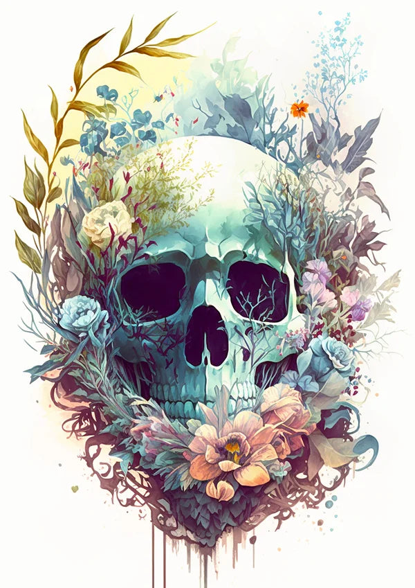 Dragonfly Crafts - Floral Skull 1