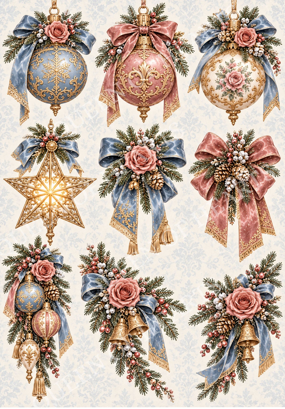 Maison de Noël – Heirloom Ornaments | Christmas Decoupage Rice Paper