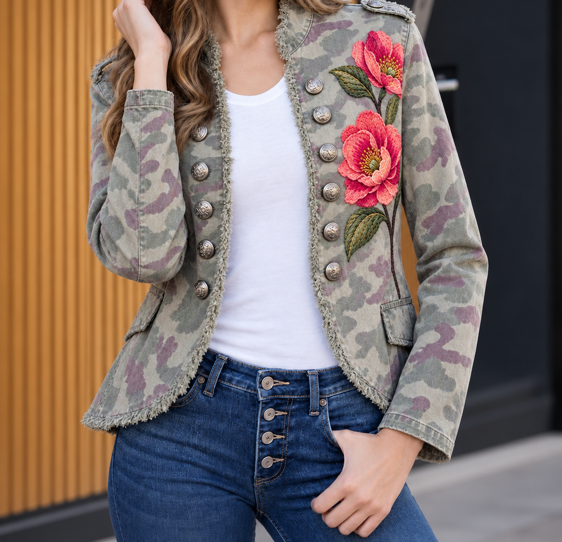 Embroidered Florals Cotton Collector Panel | The Tattered Peacock