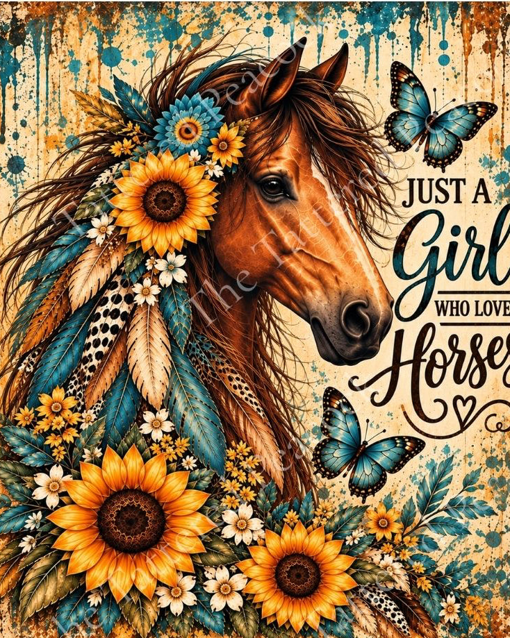 Just a Girl Who Loves Horses | Cotton Collector Panels — Singles or Coordinating Set