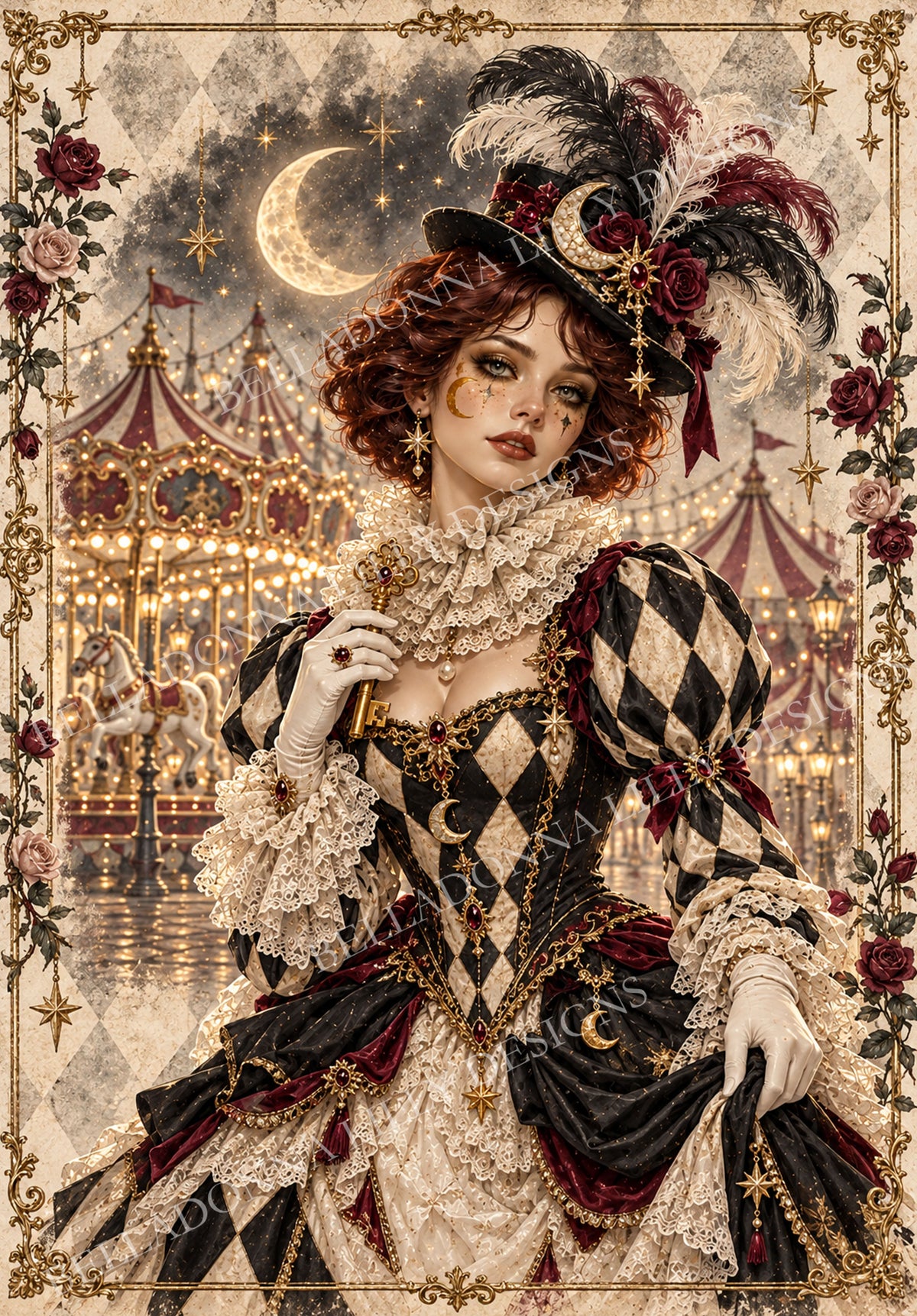 Lady Ringmaster – Celestial Vintage Circus | Decoupage Rice Paper