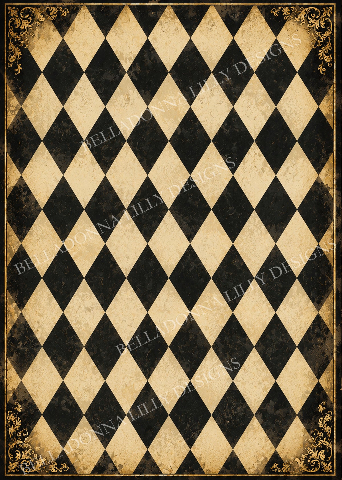 Old World Harlequin – Vintage Decoupage Rice Paper