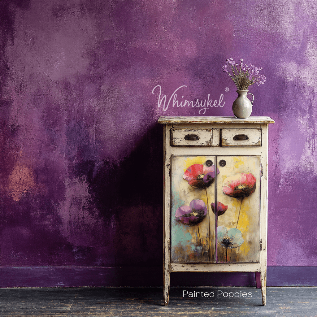 Painted Poppies  | 18 lb Decoupage Tissue Paper | 21x29 in