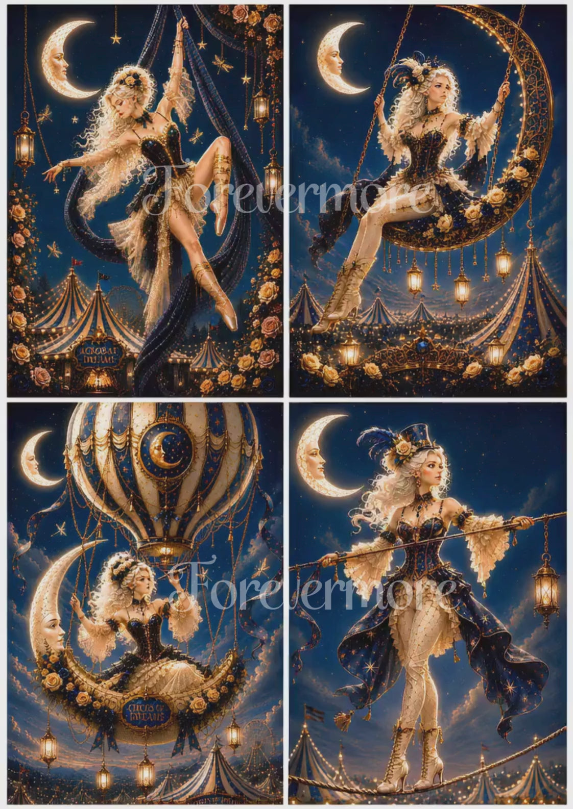 Forevermore - Circus of Dreams Collection | Fantasy Circus Decoupage Rice Papers| 4 images plus bonus