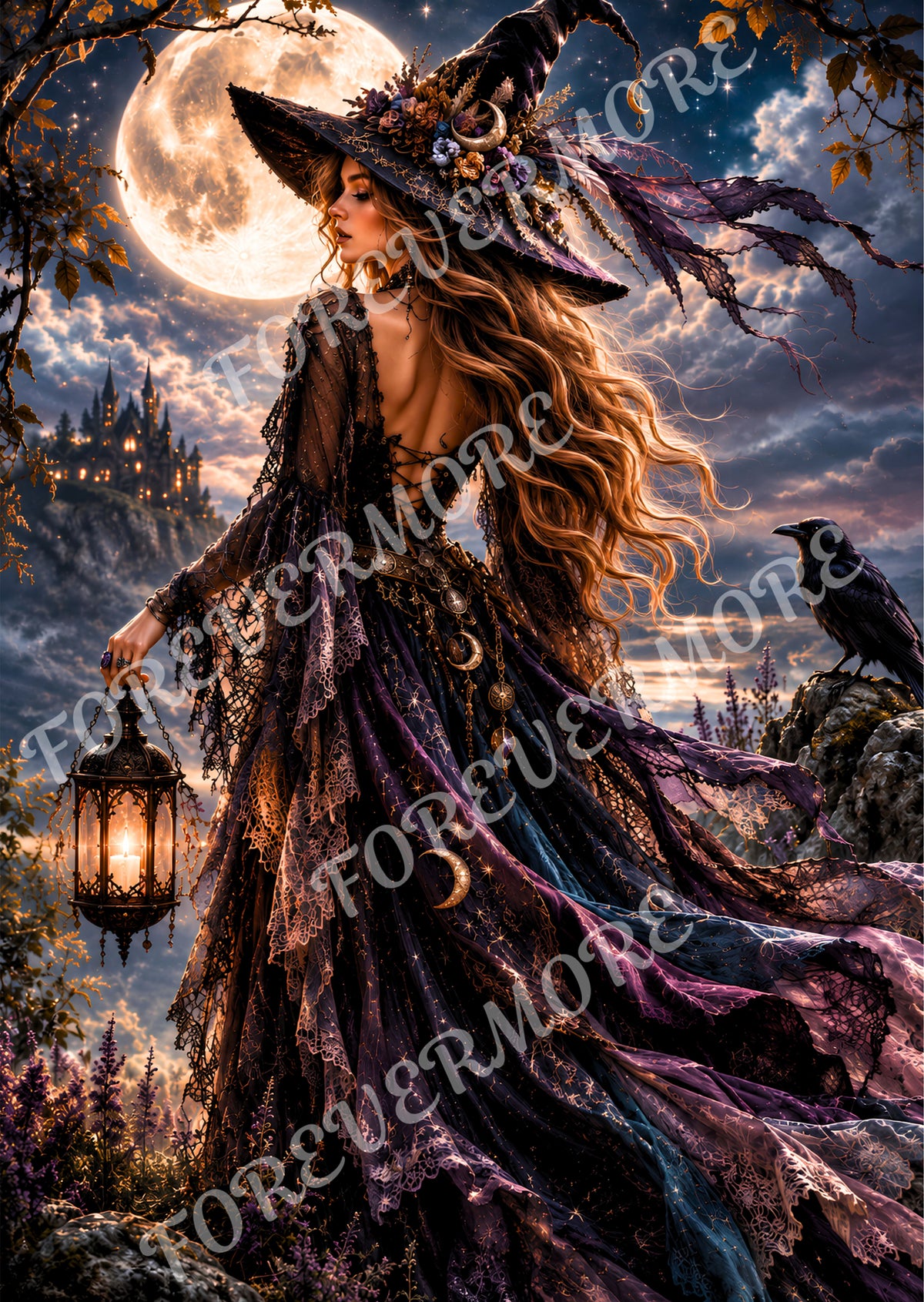 Forevermore – The Celestial Witch | Gothic Witch Decoupage Rice Paper